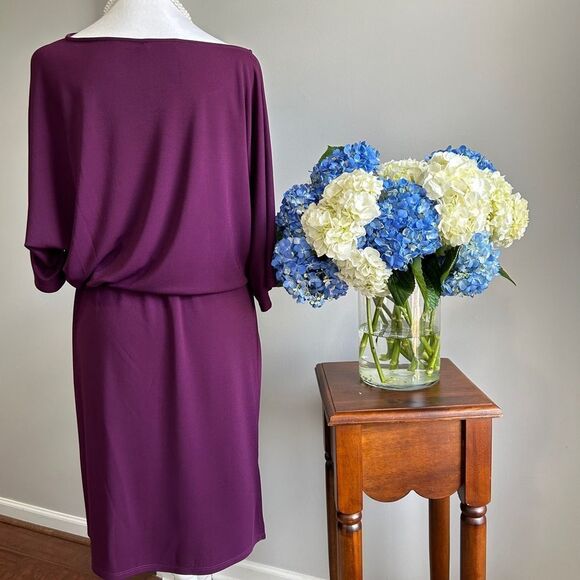 Natori Purple Sheath Dress with Dolman Sleeves - Picture 7 of 9